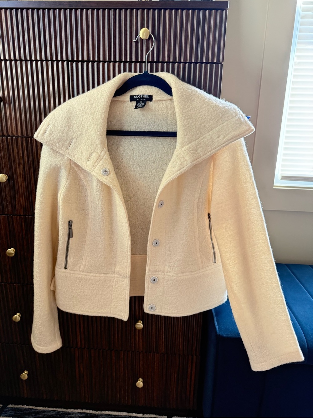 Clothes Cream Teddy Bouclé Jacket with Zip Pockets